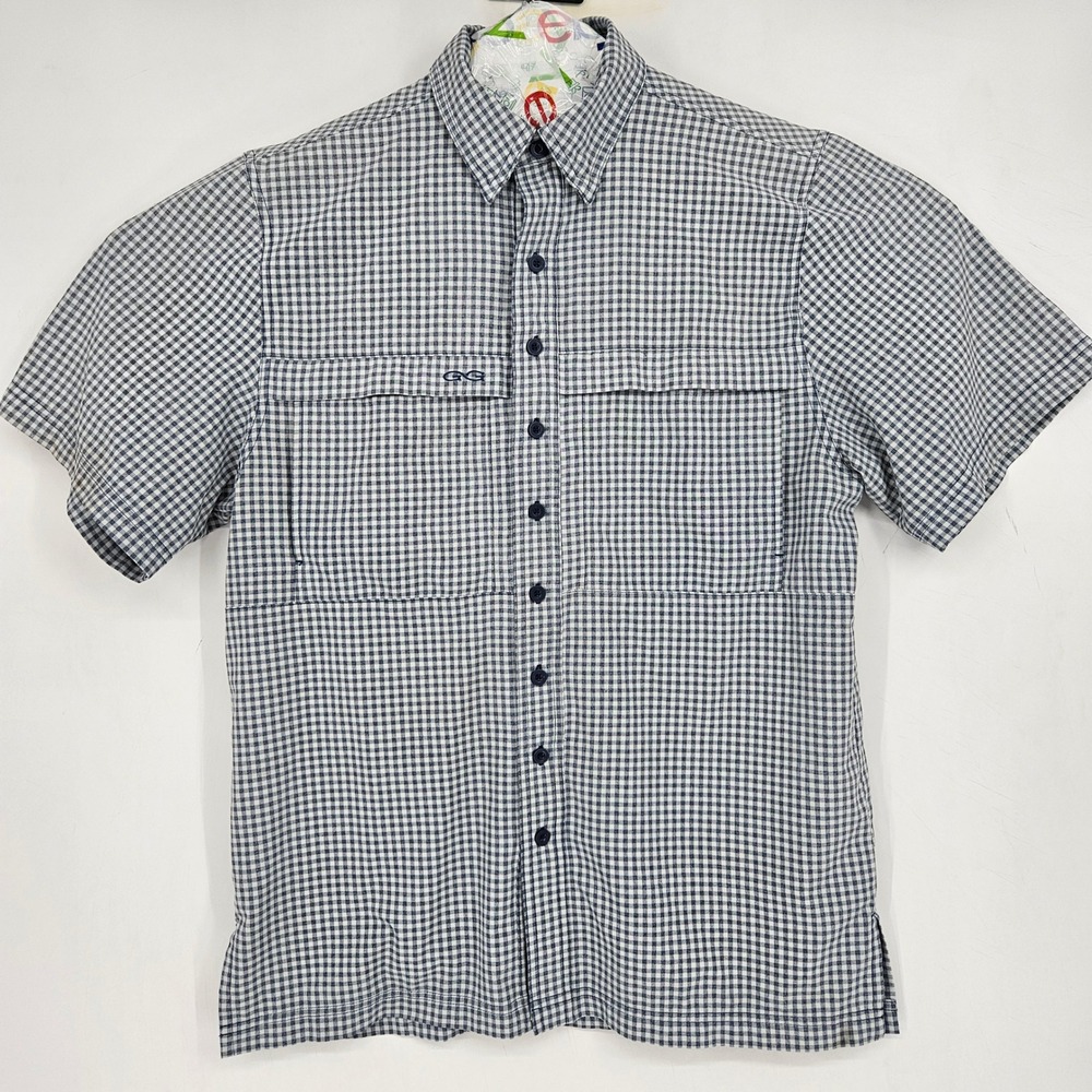 GameGuard 1041 Shirt Mens Medium Vented Button Fishing Short Sleeve Checkered